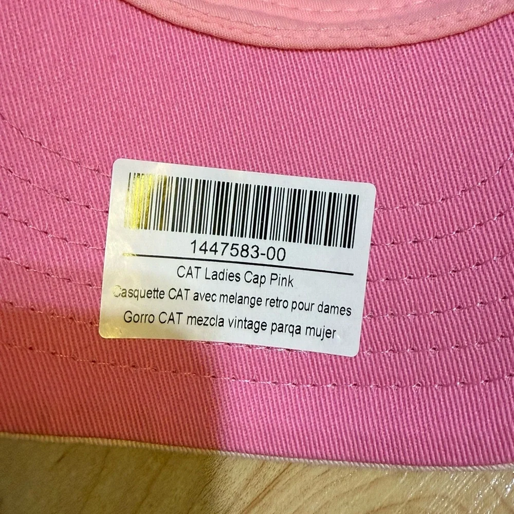 CAT- Caterpillar Pink and White Mesh Women Cap